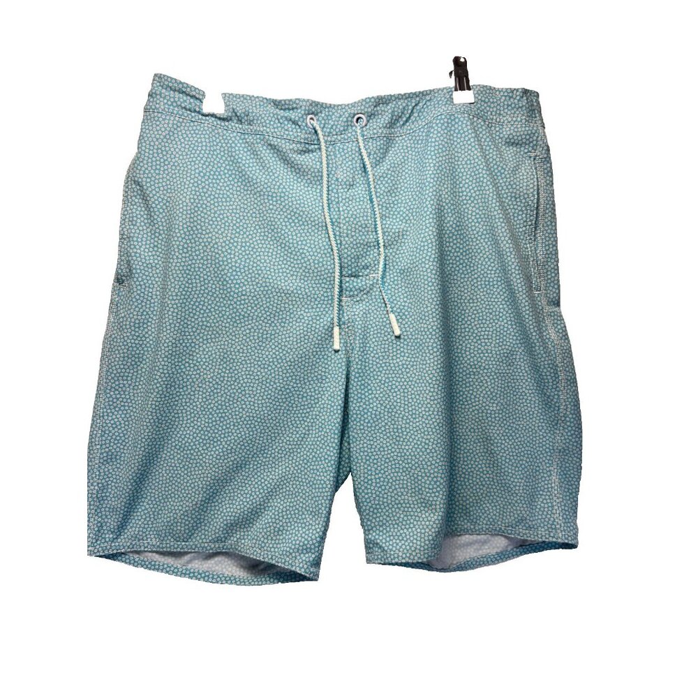 Johnnie-O Men’s Light Blue Print Pool Cruise Mesh Lined Swim Trunks SZ L
